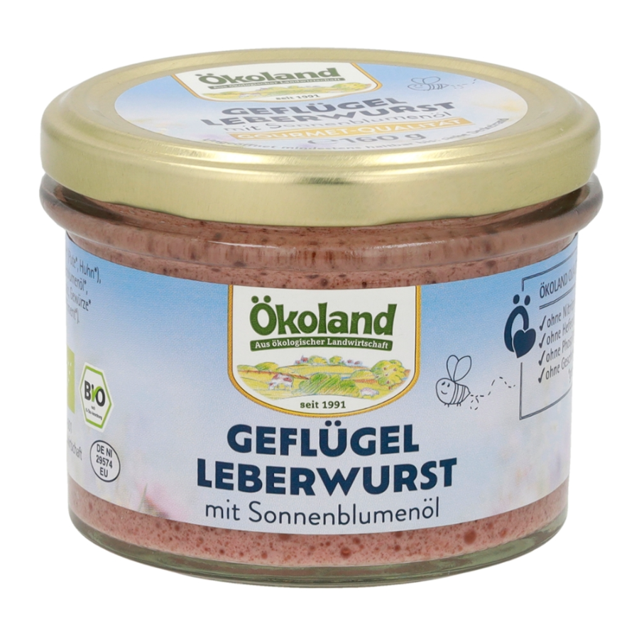 Bio Geflügel-Leberwurst mit Sonnenblumenöl