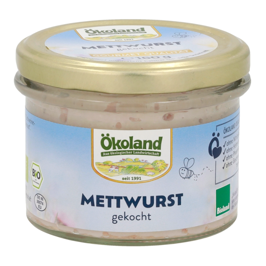 Bio Mettwurst gekocht