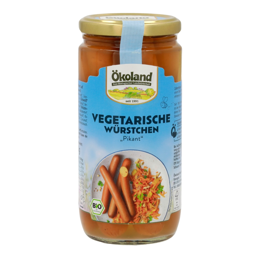 Bio vegetarische Würstchen pikant