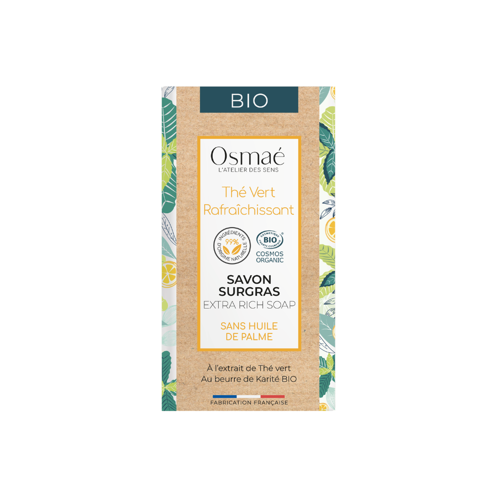 Savon thé vert rafraichissant certifié Cosmos Organic