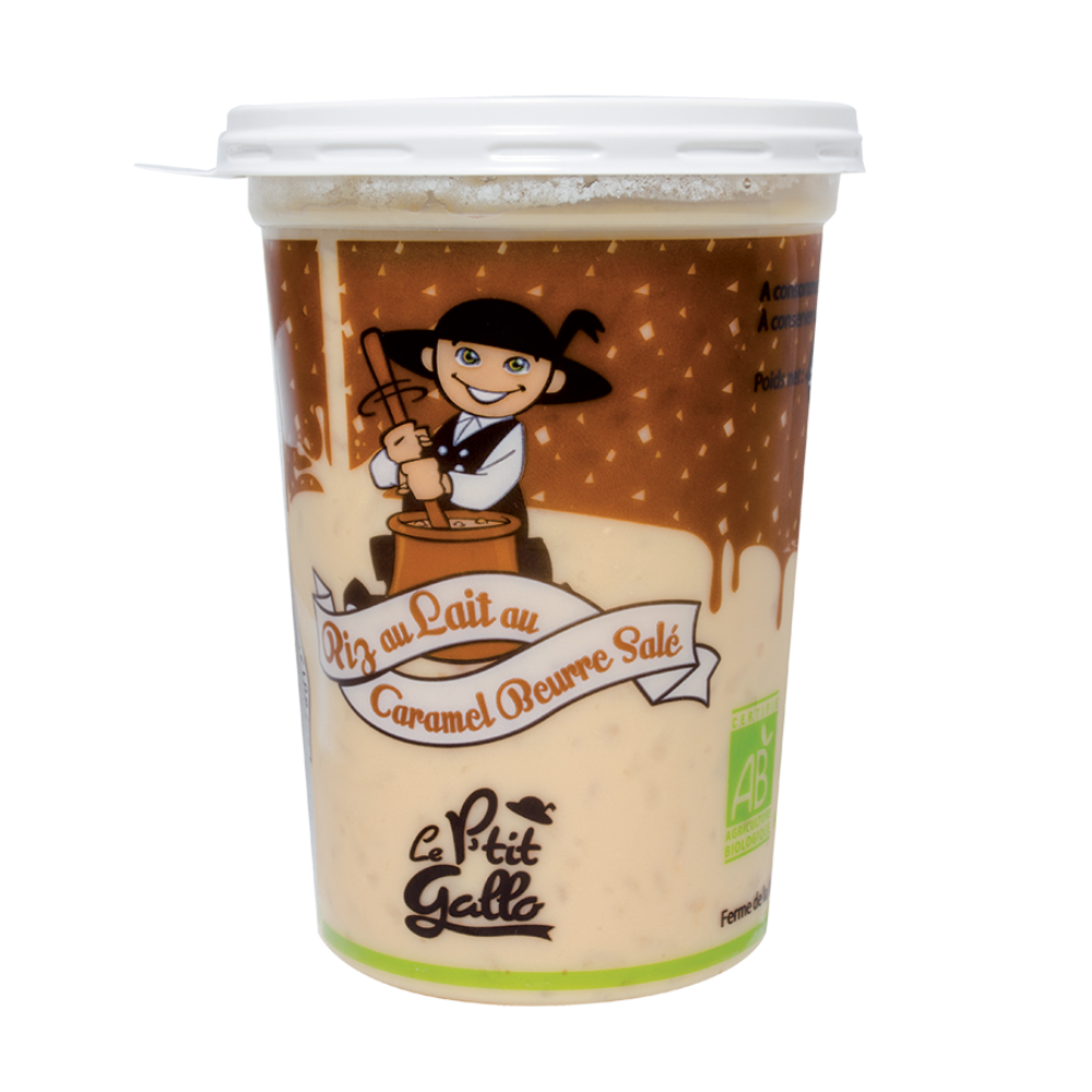 Riz au lait au caramel beurre salé bio
