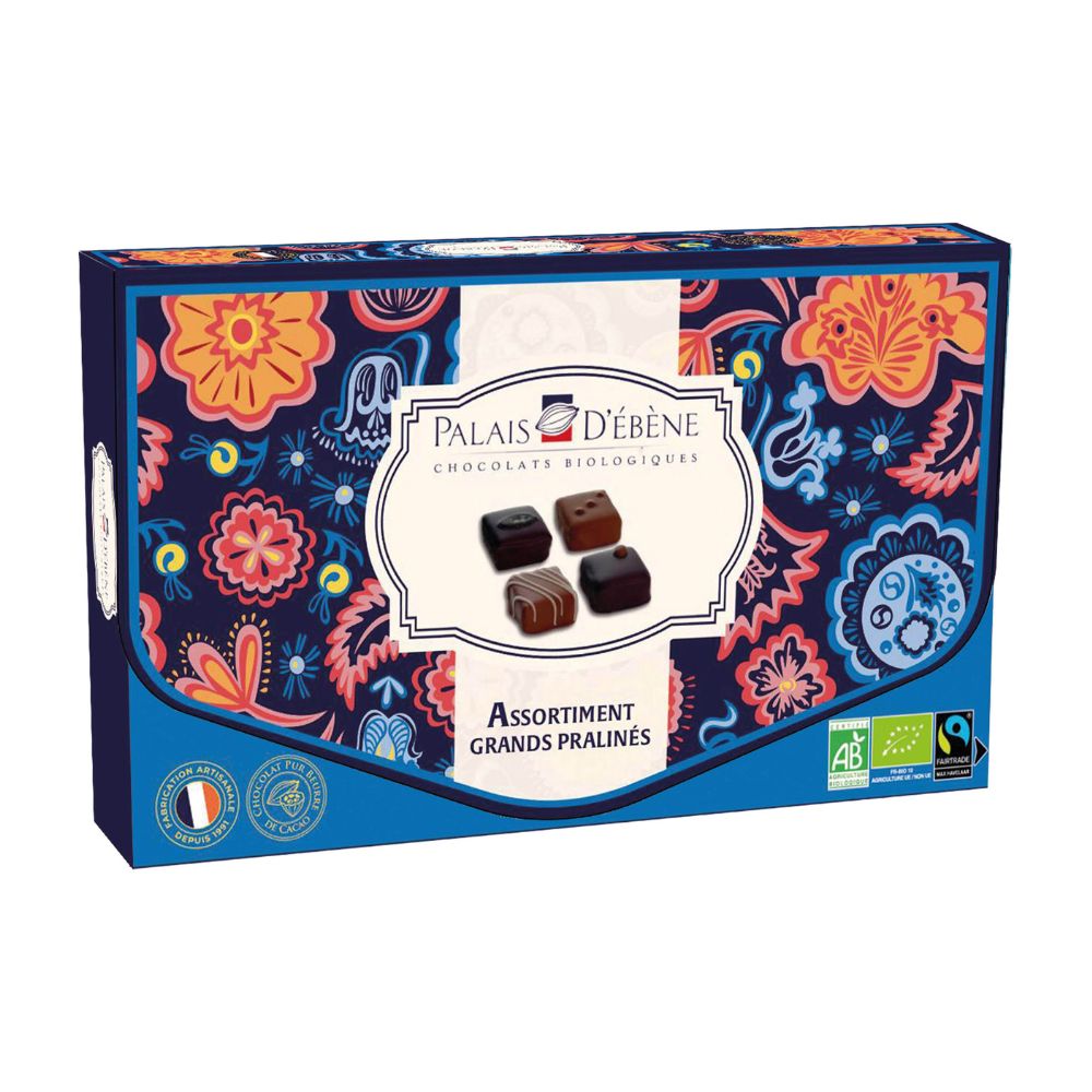 Coffret assortiment grands pralinés bio équitable