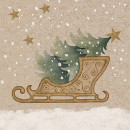 Servietten Weihnachtsschlitten, 20 Stk.