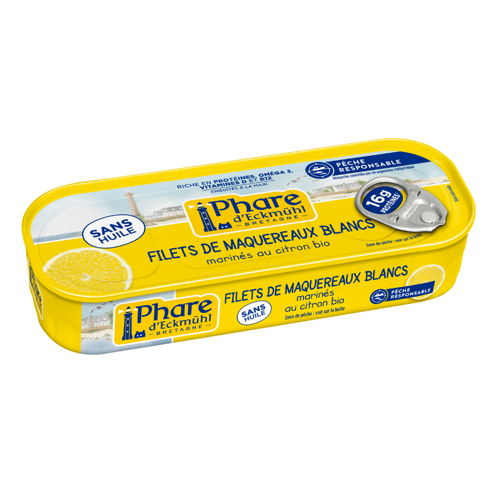 Filets de maquereaux pêche responsable marinés au citron bio (sans huile)