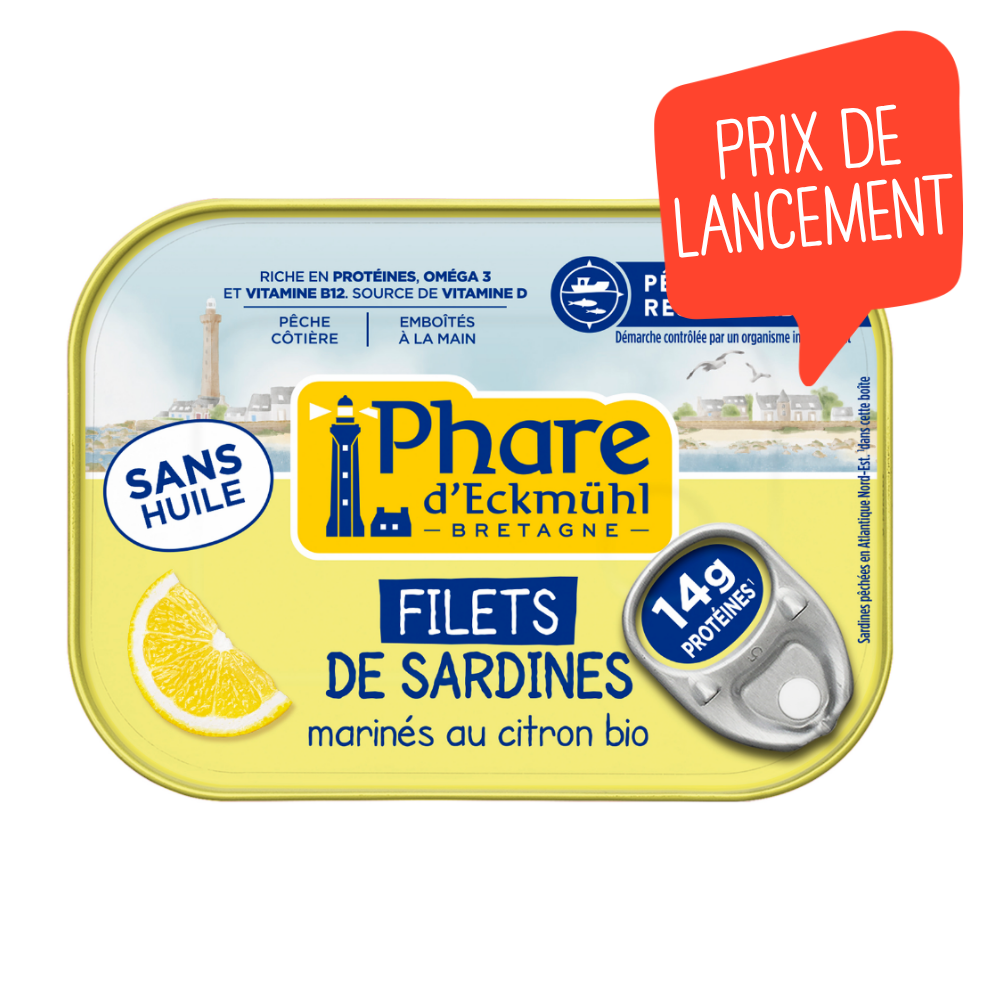 Filets de sardines marinés au citron bio - pêche responsable