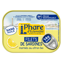 Filets de sardines marinés au citron bio - pêche responsable