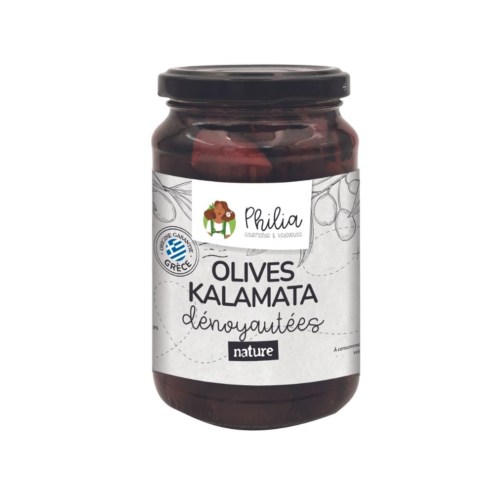 Olives Noires Kalamata Dénoyautées Bio