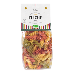 Pâtes eliche rigate tricolores bio