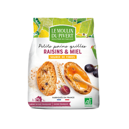 Petits pains grillés miel raisin bio
