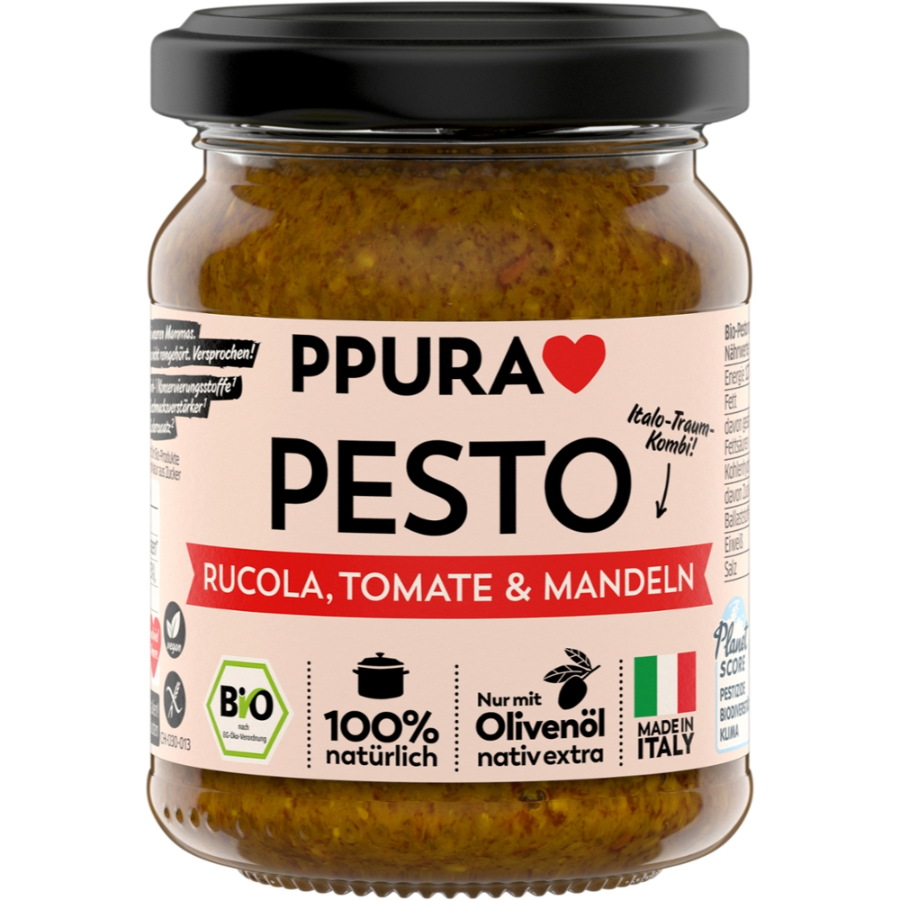Bio Pesto Rucola, Tomate & Mandel, vegan