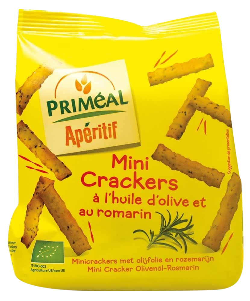 Mini crackers huile d'olive romarin bio 