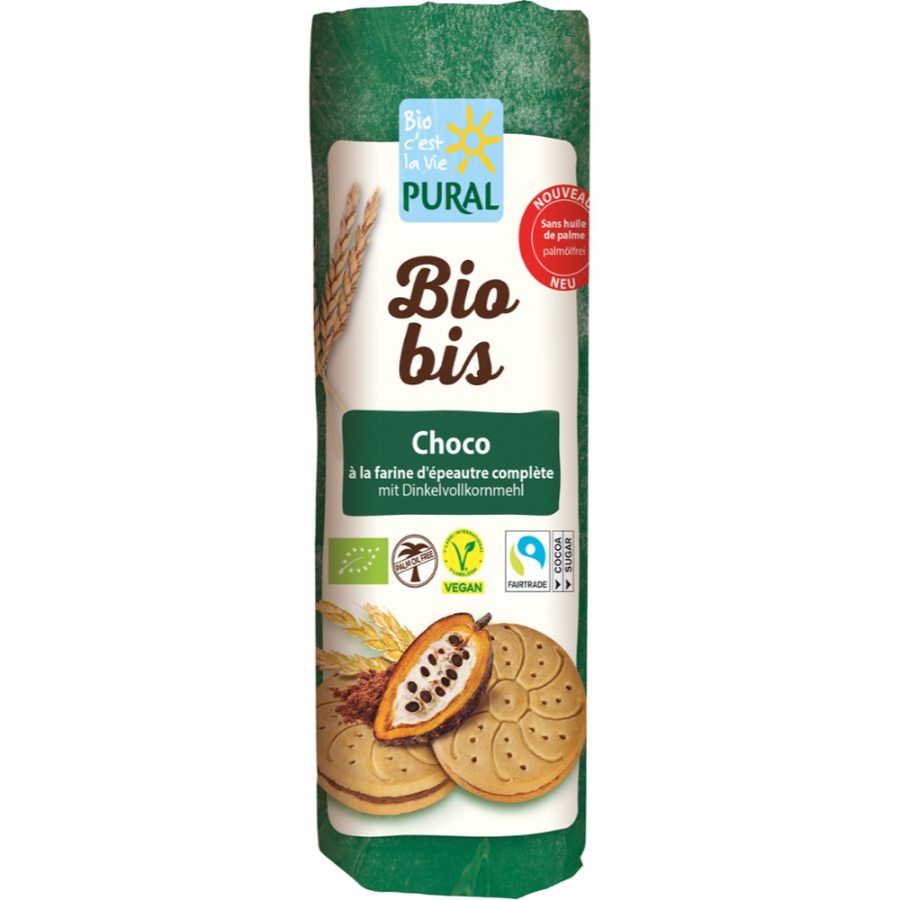 Bio Dinkel-Doppelkekse Kakao, vegan