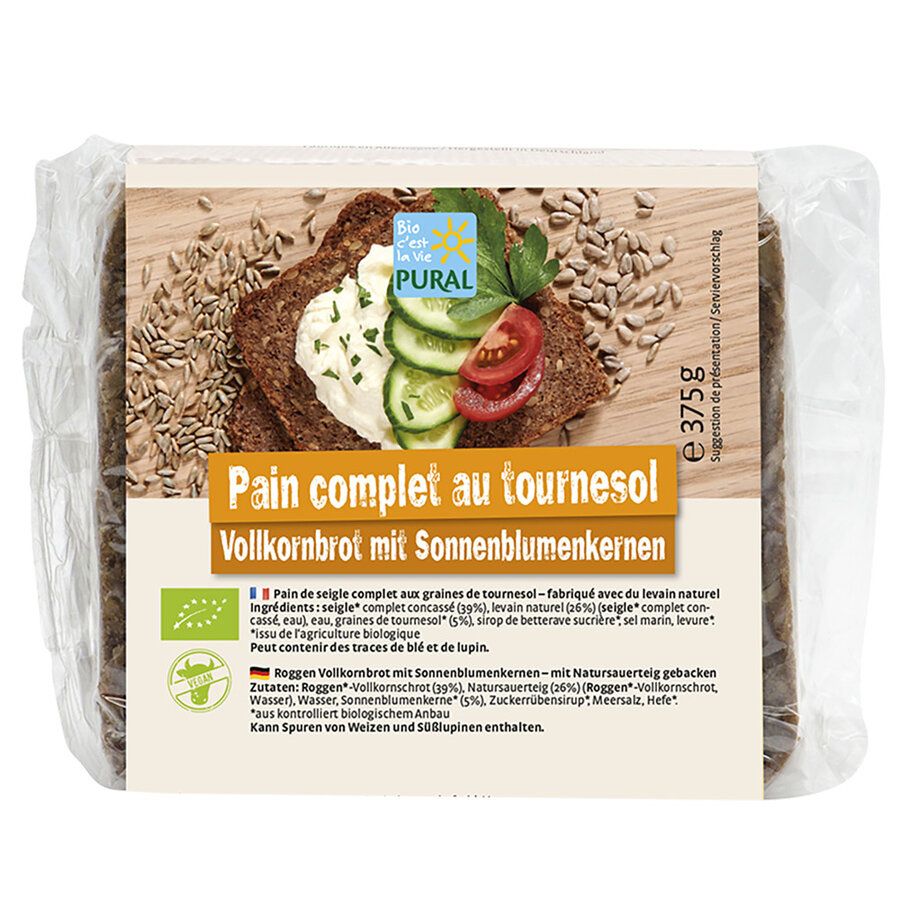 Bio Vollkorn-Brot mit Sonnenblumenkernen