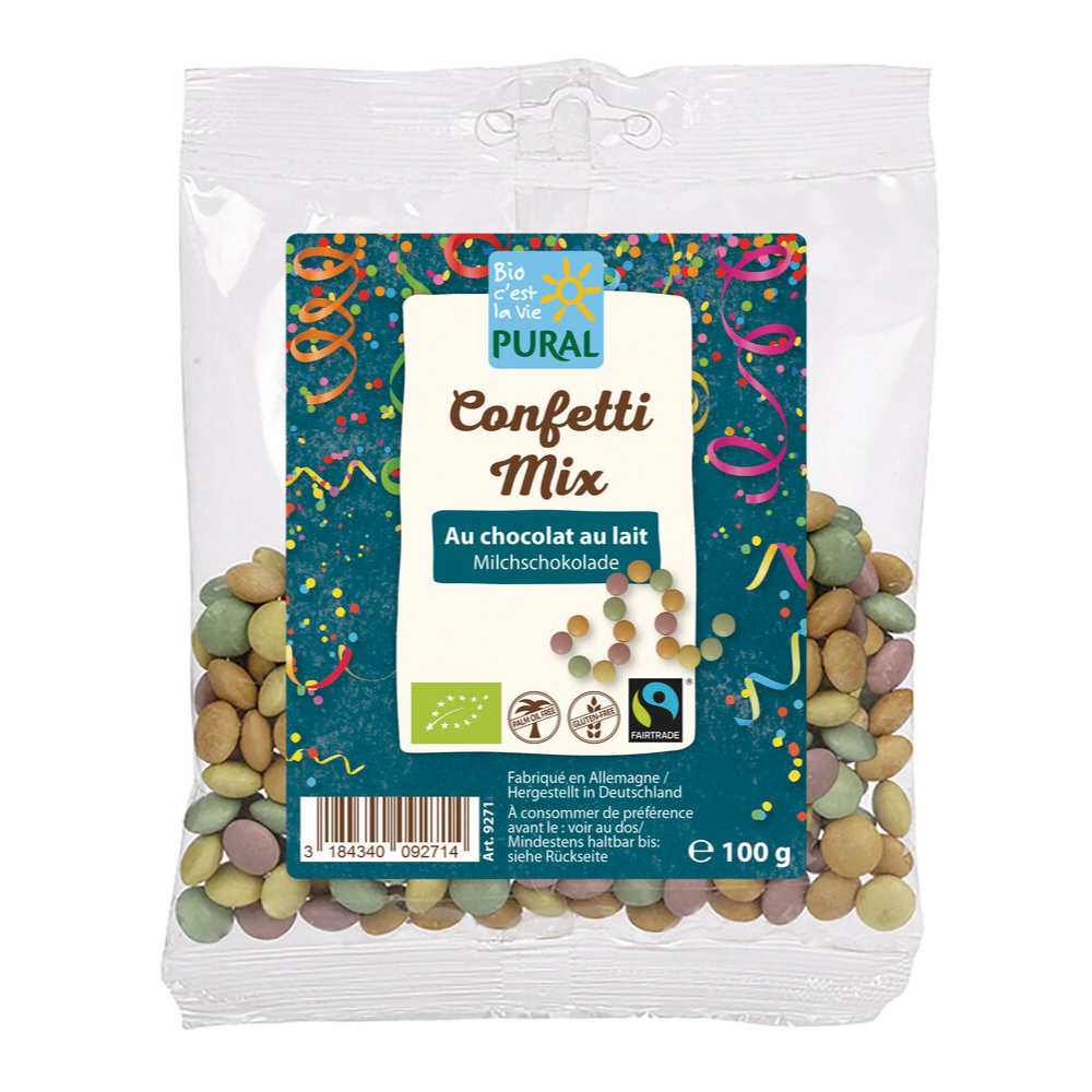 Bonbons confetti chocolat au lait bio
