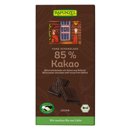 Bio Schokolade Bitter 85% Kakao, vegan