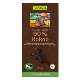 Bio Schokolade mit Kokosblütenzucker 90% Kakao, vegan