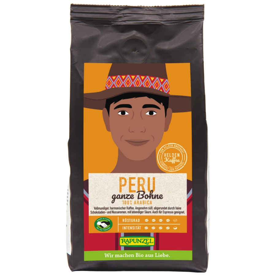 Bio Heldenkaffee Peru, ganze Bohne