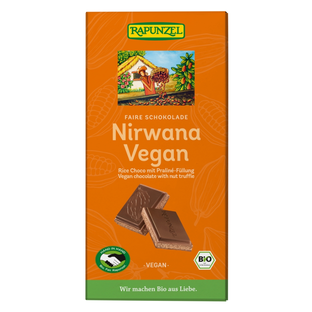 Bio Schokolade Nirwana mit Praliné-Füllung, vegan
