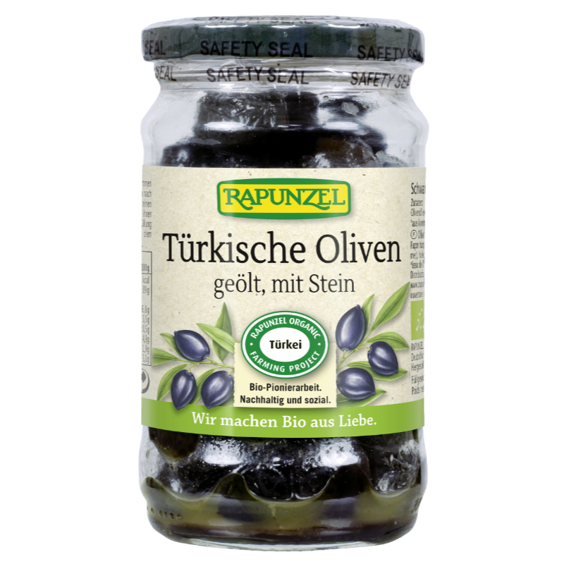 Bio türkische Schwarze Oliven, mit Stein