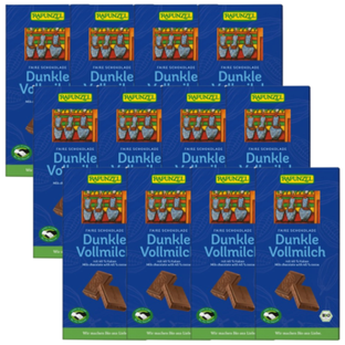 Bio Schokolade Vollmilch Dunkel, Karton 12 Stk.