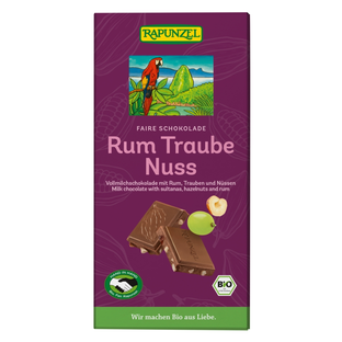 Bio Schokolade Vollmilch Rum-Traube-Nuss