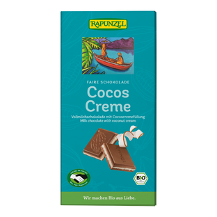 Chocolat au lait fourré à la noix de coco bio et équitable