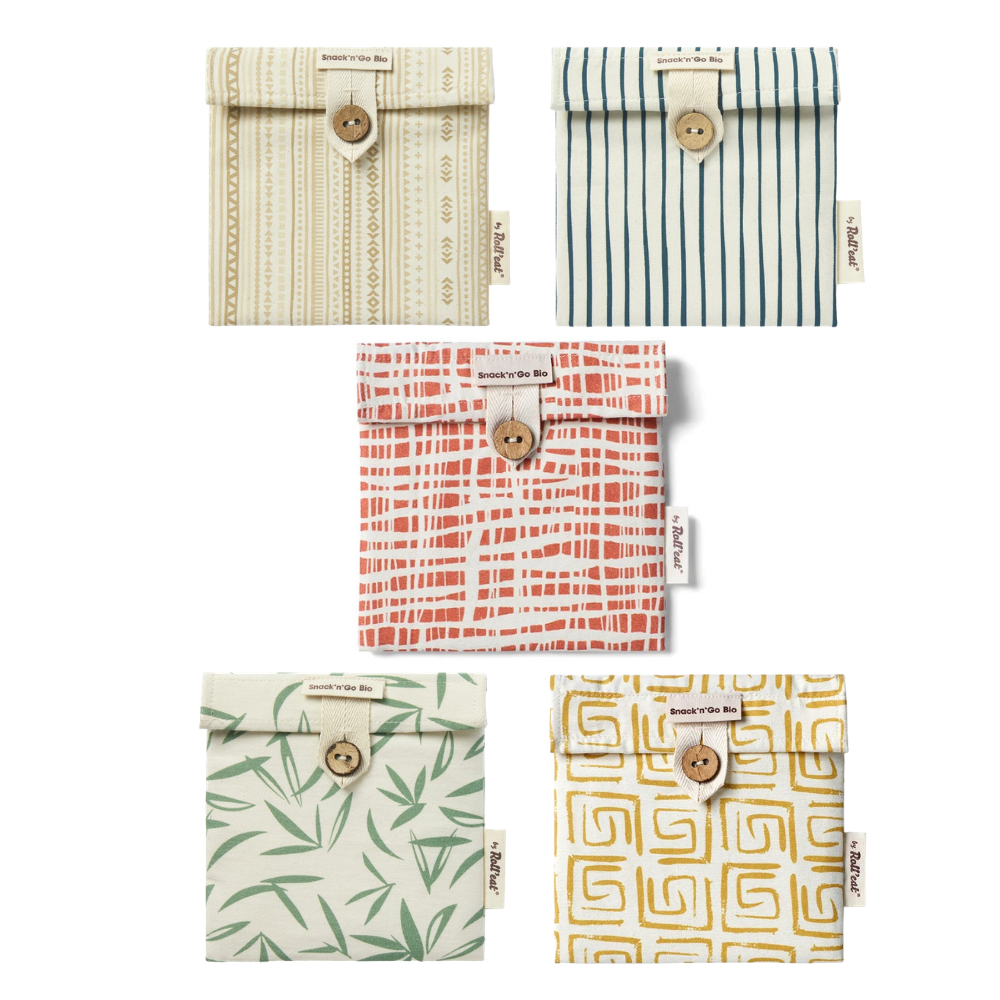 Pochette à goûter/sandwich en coton bio - motif surprise