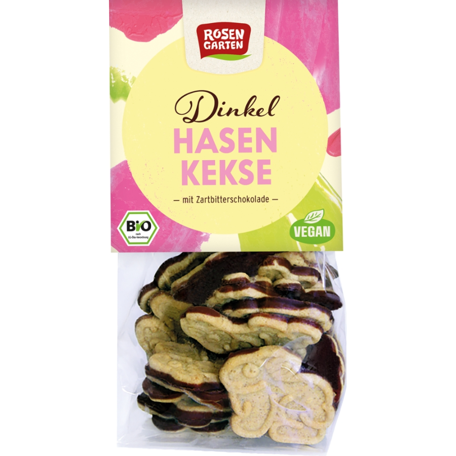 Bio Dinkel Hasenkekse Zartbitter, vegan