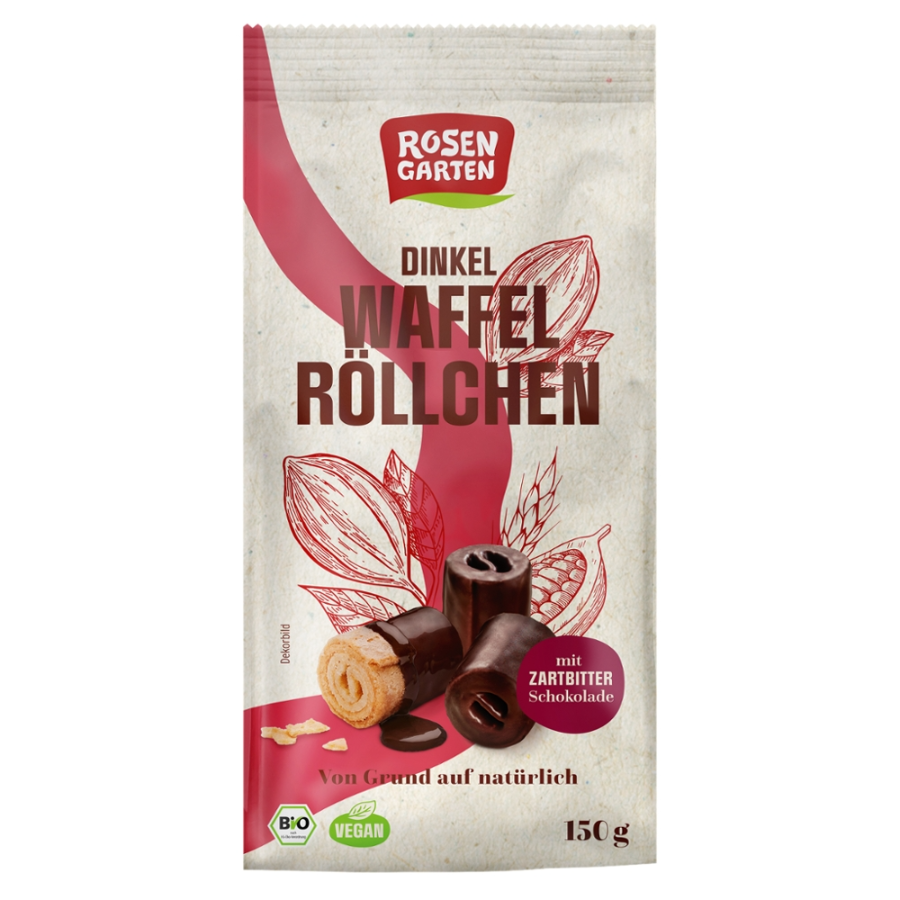 Bio Dinkel-Waffelröllchen Zartbitter