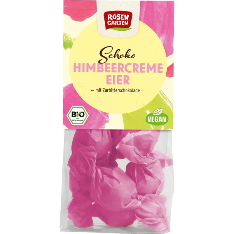 Bio Schokoeier Zartbitter mit Himbeercreme, vegan
