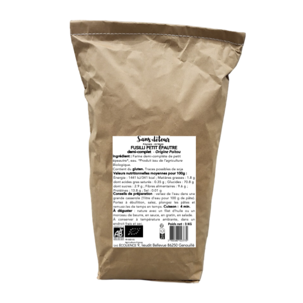 Fusilli de petit épeautre bio