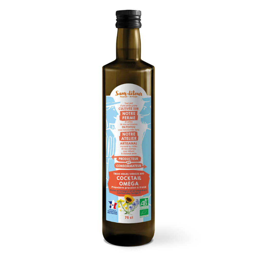 Mélange huiles Oméga : colza, tournesol et lin bio