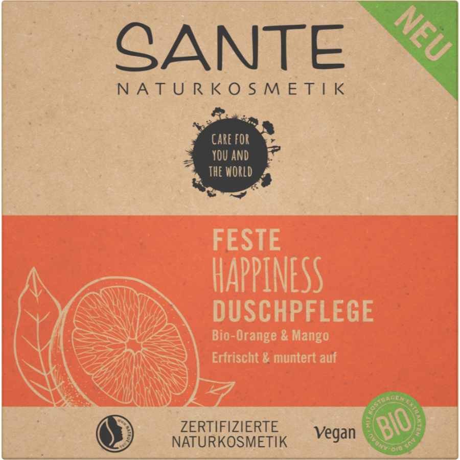 Feste Duschpflege Happiness Bio-Orange & Mango