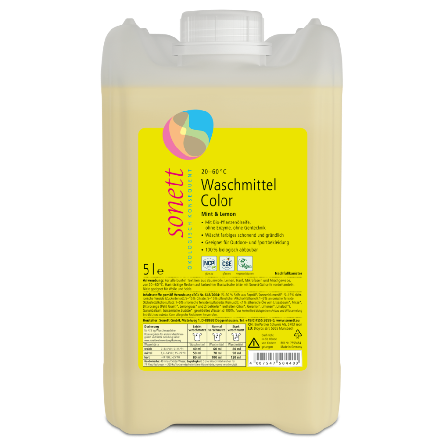 Color Waschmittel Mint & Lemon, Vorratsgröße 5 l