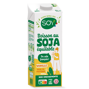 Boisson soja vanille bio et équitable