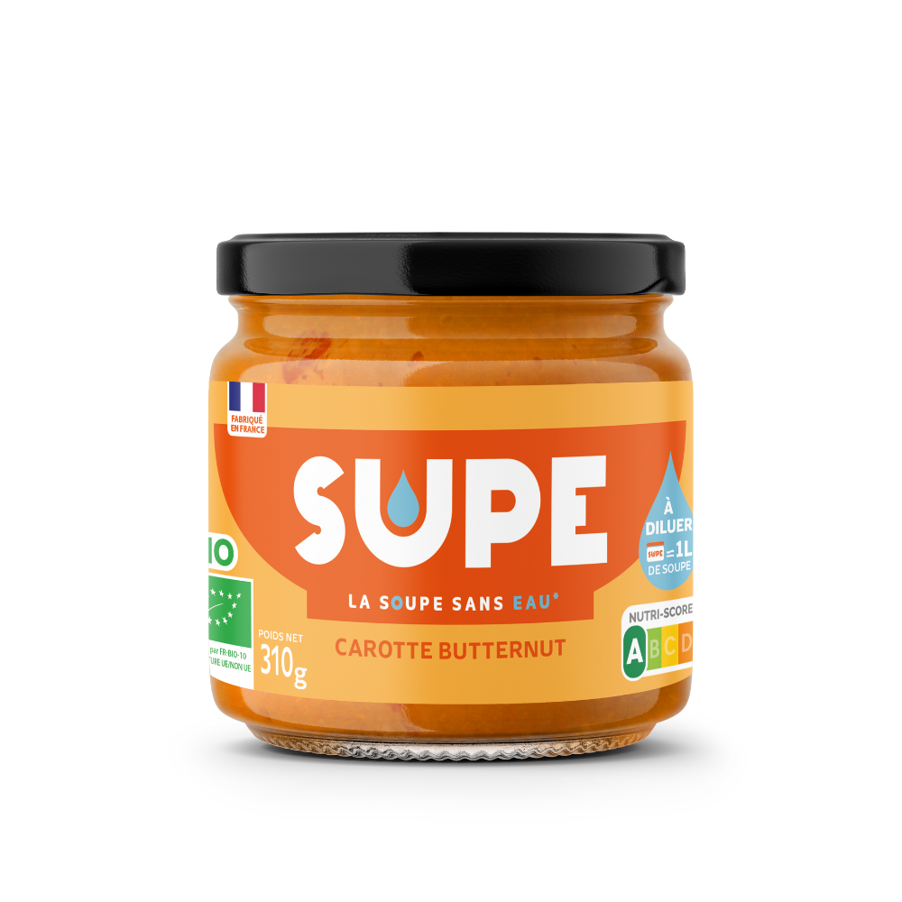 Soupe à diluer à la carotte et au butternut bio