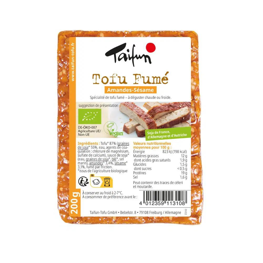 Tofu fumé amandes sésame bio