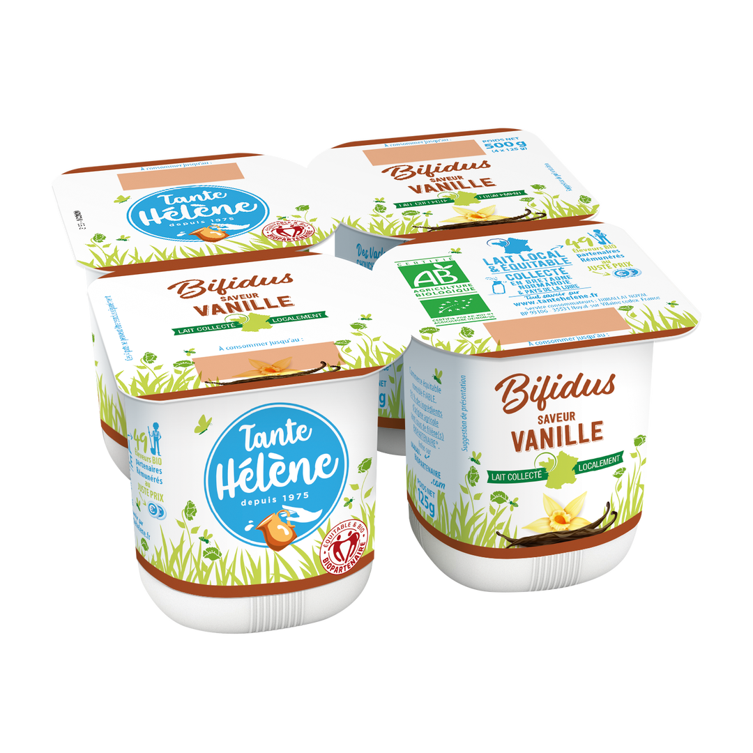 Bifidus à la vanille bio et équitables x4