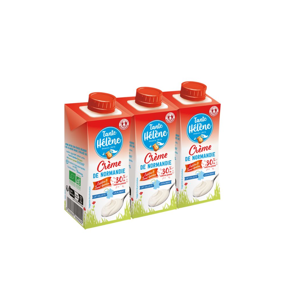 Crème Entière Semi-Epaisse de Normandie 30%MG Bio - 3x20cl