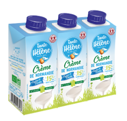 Crème fraîche légère de normandie uht 15%mg bio - 3 x 20cl