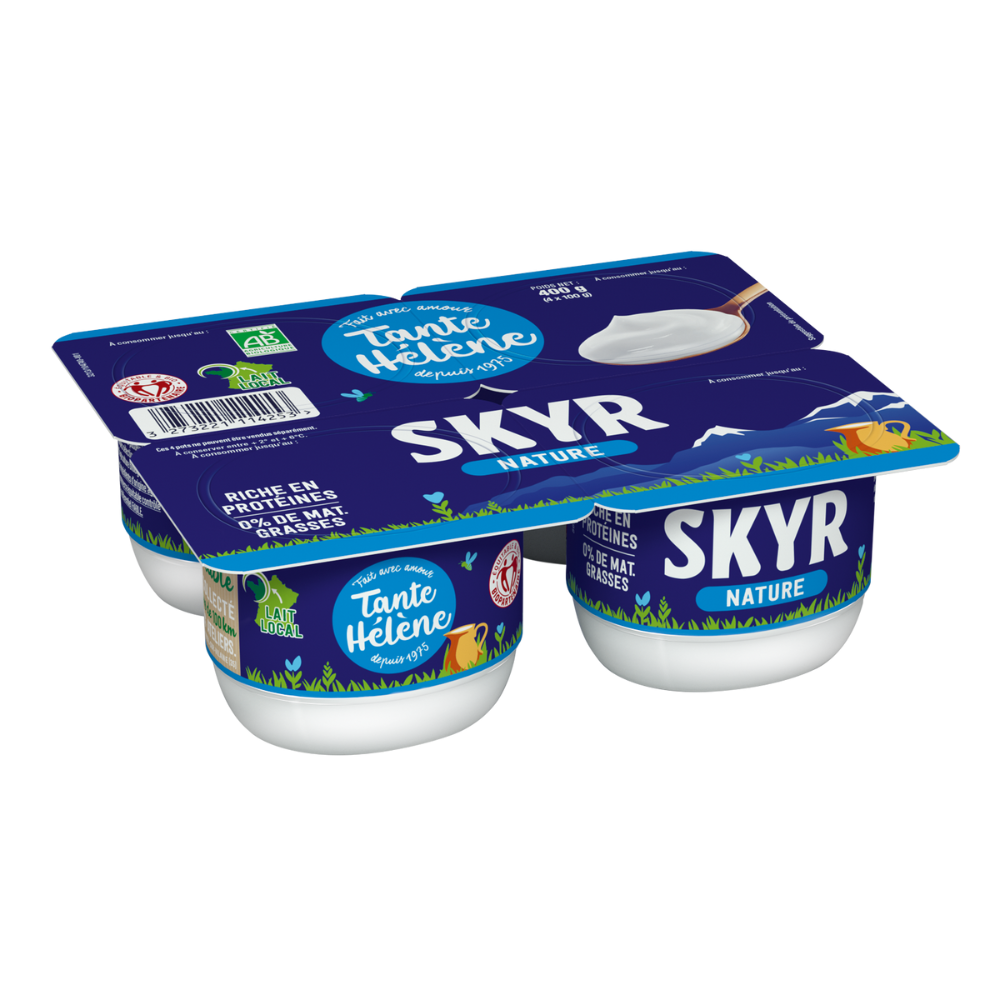 Skyr nature 0% mg bio et equitable x4