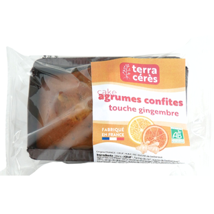 Cake aux agrumes confites et gingembre bio
