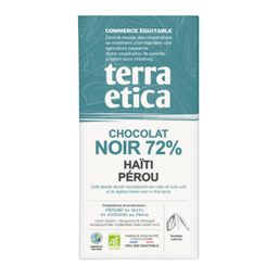 Chocolat noir 72% Haïti Pérou bio et équitable