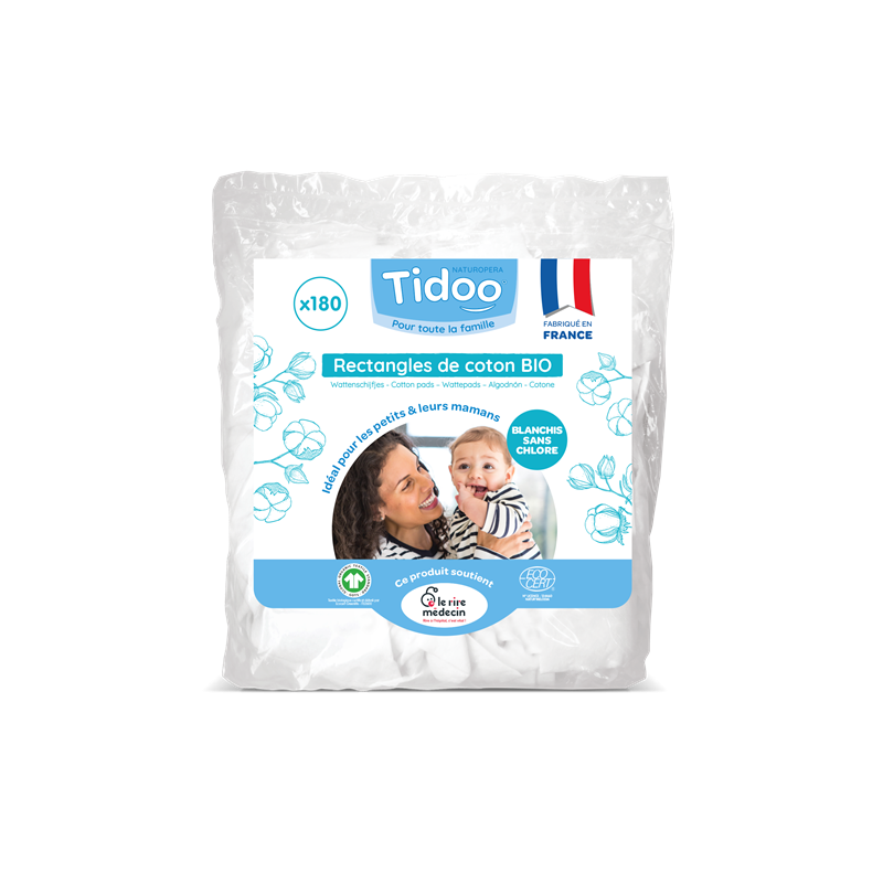 Family pads - rectangles de coton bio x 180