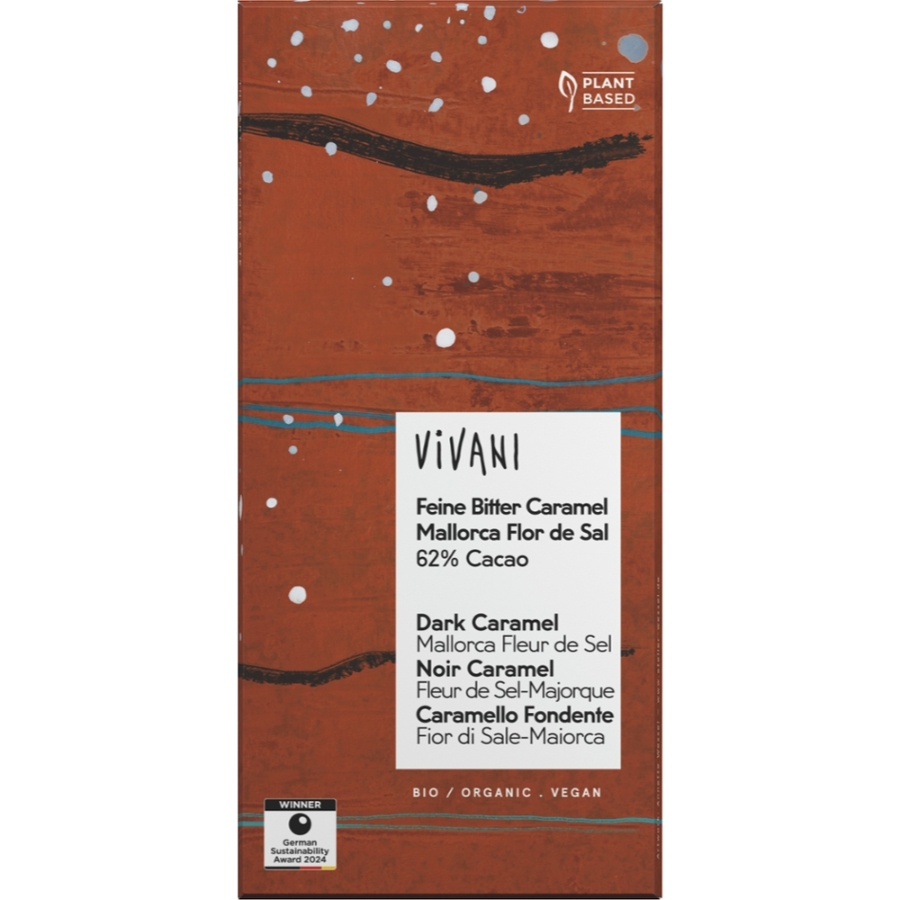 Bio Schokolade Feine Bitter Karamell-Meersalz 62% Kakao, vegan