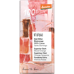 Bio Schokolade Edel Bitter Blutorange 100% Kakao, vegan