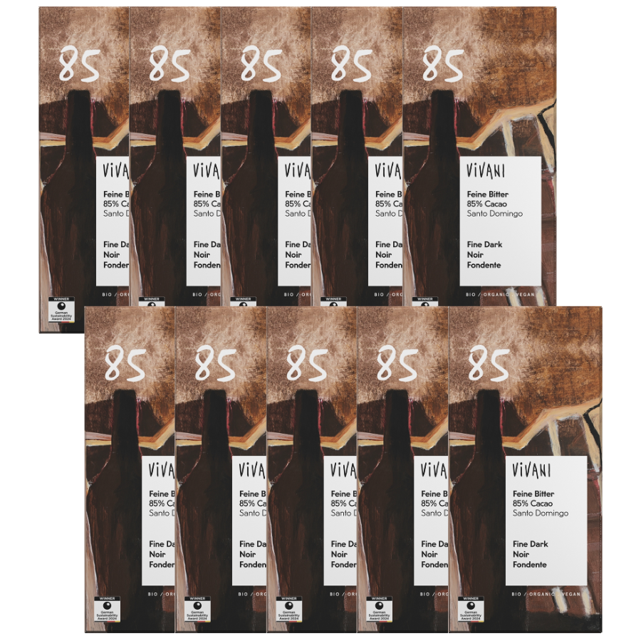 Bio Schokolade Feine Bitter 85% Kakao, Karton 10 Stk.