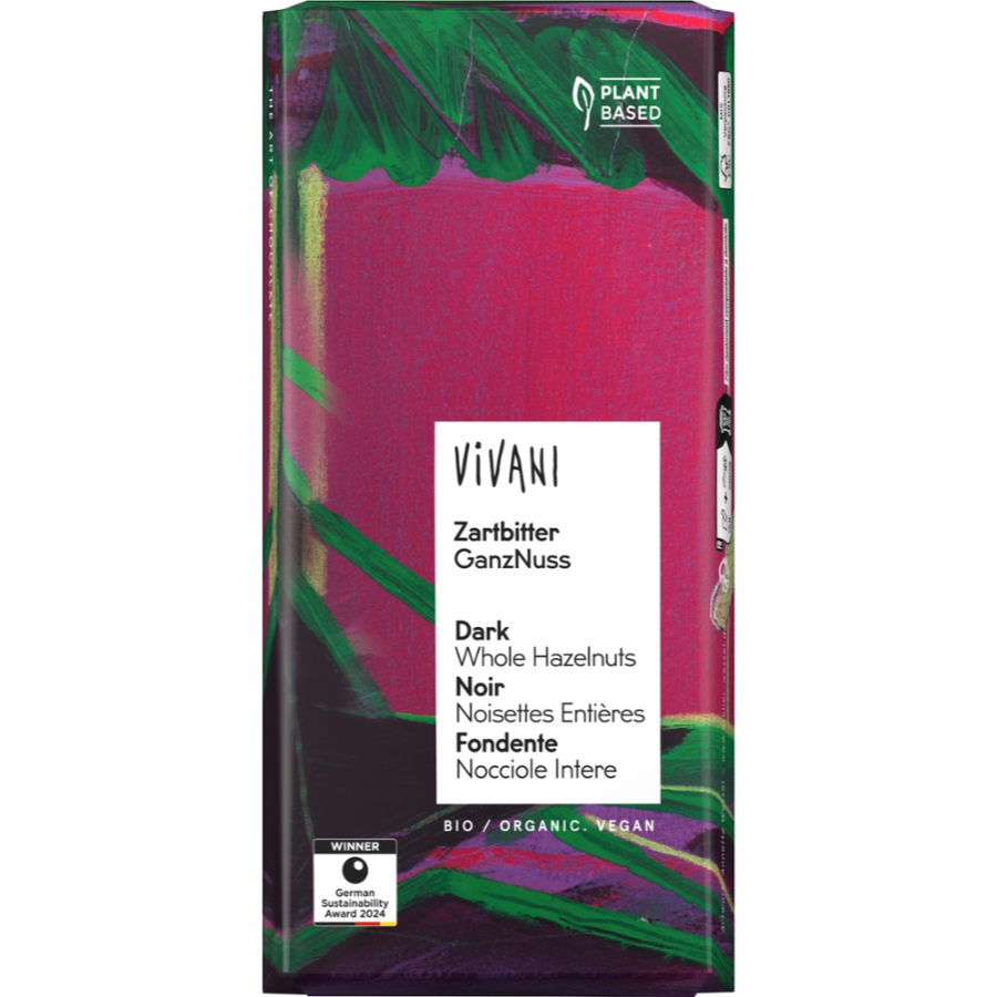 Bio Schokolade Zartbitter Ganze Nuss, vegan