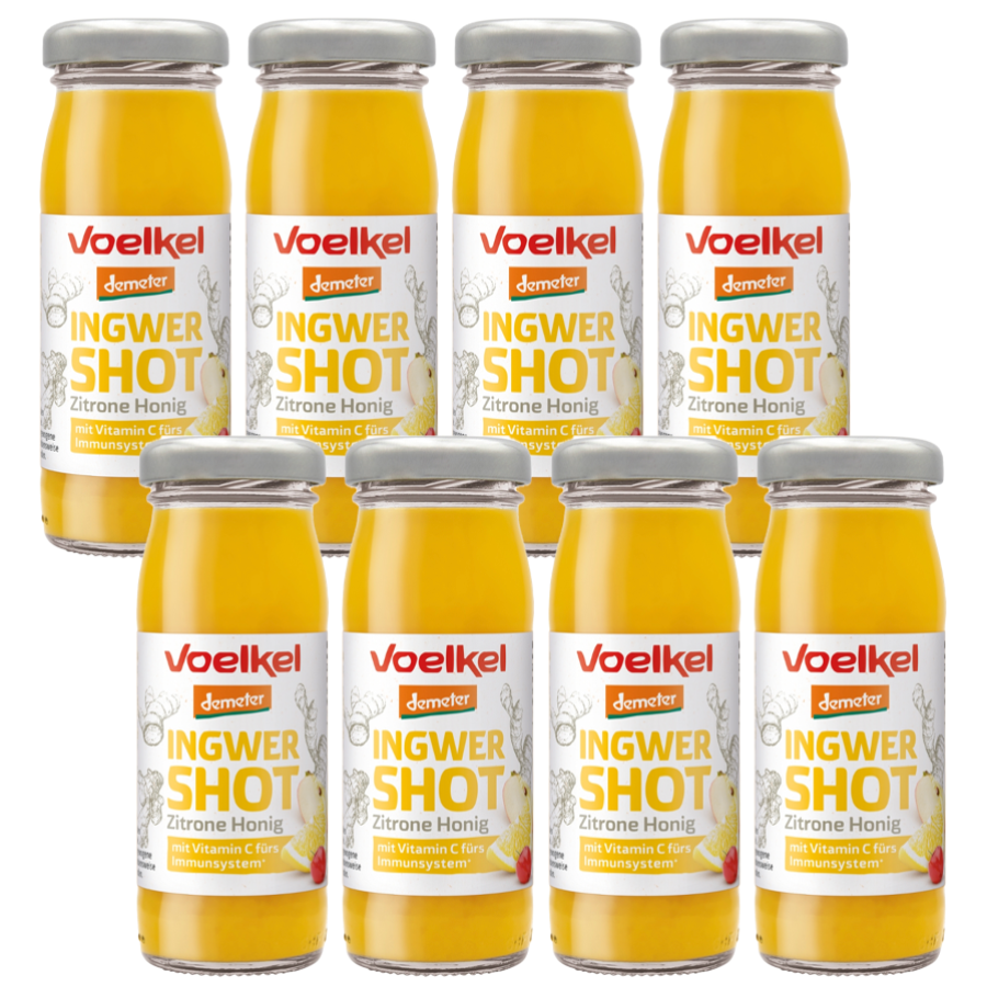 Bio Ingwershot Zitrone-Honig, demeter, Karton 8 Stk.