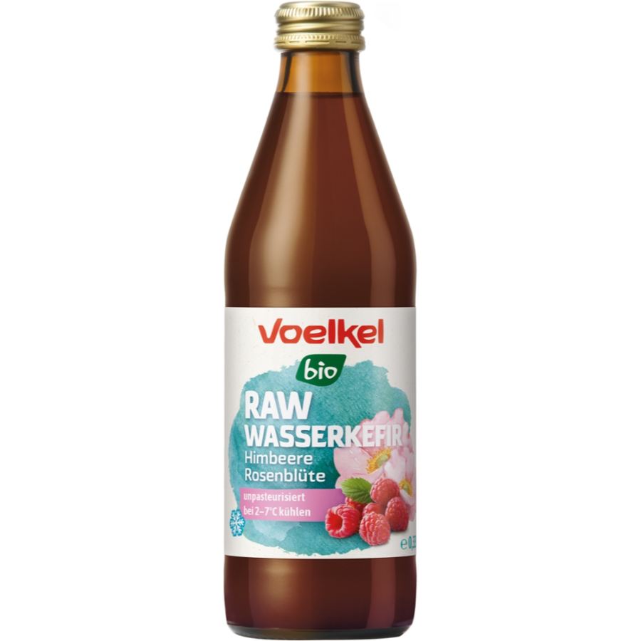 Bio RAW Wasserkefir Himbeere-Rosenblüte